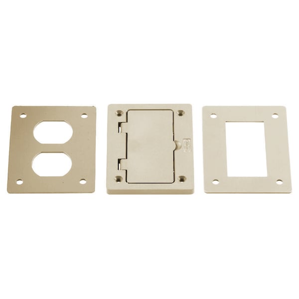 Electrical Box Cover, 1 Gang Gang, Non-Metallic, Duplex Receptacle Cover Type